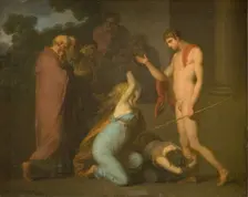 Ismene and Antogone Plead with Theseus, 1790-1799. Creator: Nicolai Abraham Abildgaard