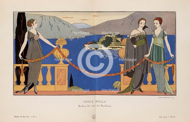Isola Bella. Robes du soir de Redfern. (La Gazette du Bon ton), 1914. Creator: Barbier, George (1882-1932).