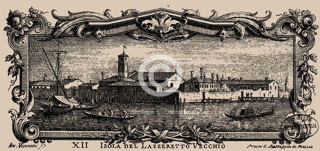Isolario veneto, XII. Isola del Lazzaretto Vecchio, 1777. Creator: Visentini, Antonio (1688-1782).