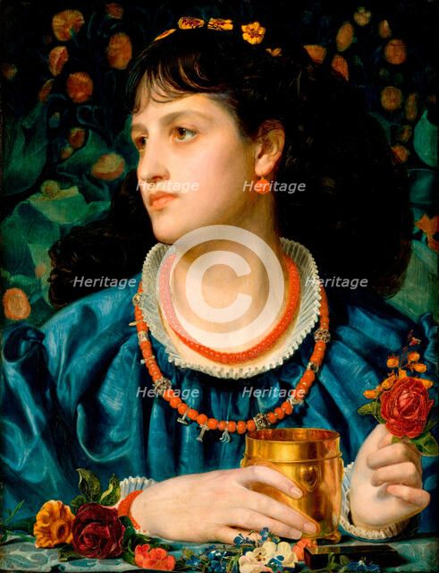 Isolde with the Potion, 1870. Creator: Sandys, Frederick (1829-1904).