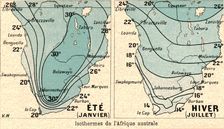 'Isothermes de l'Afrique australe; Afrique Australe 1914. Creator: Unknown