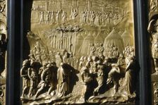 Israelities Take Jericho, detail of Baptistry Door, Florence, Italy, c15th century. Artist: Lorenzo Ghiberti