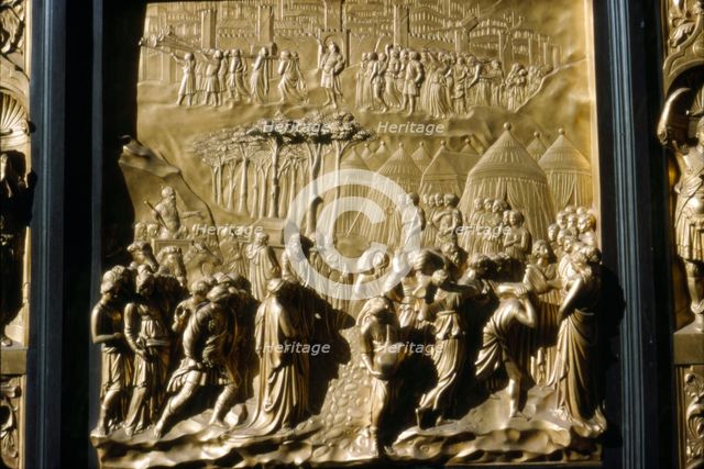 Israelities Take Jericho, detail of Baptistry Door, Florence, Italy, c15th century. Artist: Lorenzo Ghiberti.