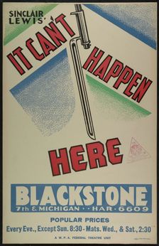 It Can't Happen Here, Chicago, 1936. Creator: Unknown