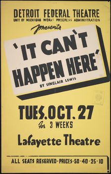 It Can't Happen Here, Detroit, 1936. Creator: Unknown