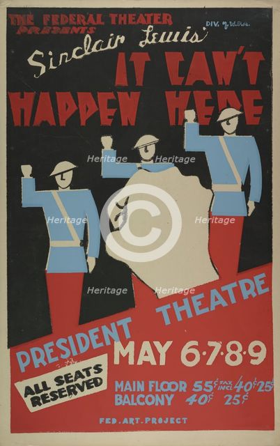 It Can't Happen Here, Des Moines, IA, 1937. Creator: Unknown.