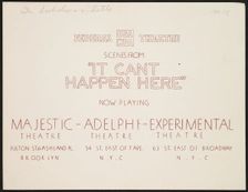 It Can't Happen Here, New York, [1930s]. Creator: Unknown