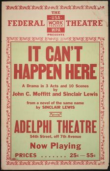 It Can't Happen Here, New York, 1936. Creator: Unknown