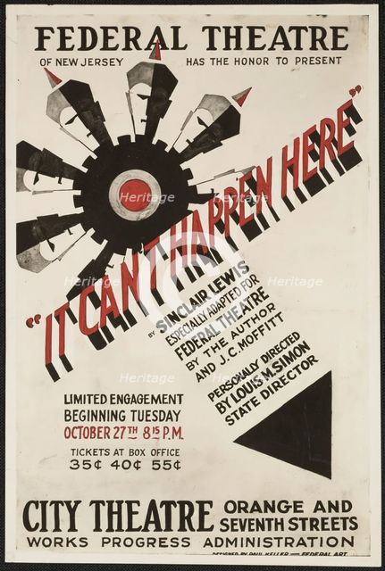 It Can't Happen Here, Newark, NJ, 1936. Creator: Unknown.