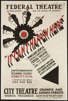 It Can't Happen Here, Newark, NJ, 1936. Creator: Unknown