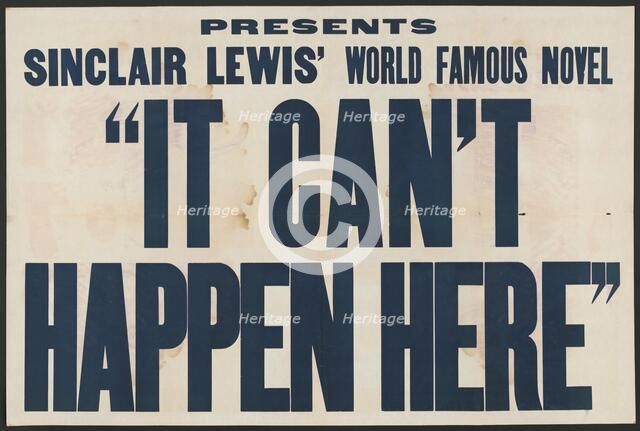It Can't Happen Here, [193-]. Creator: Unknown.