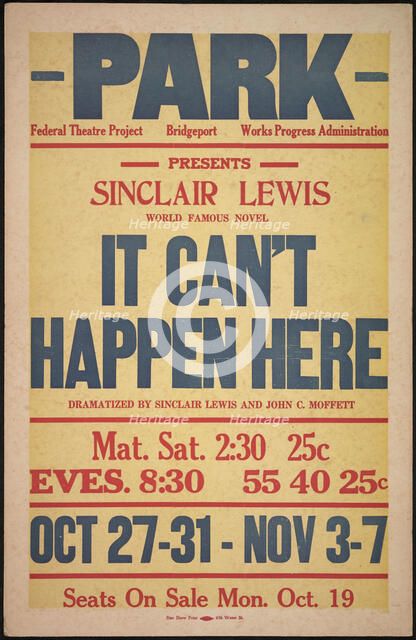 It Can't Happen Here, Bridgeport, CT, [193-]. Creator: Unknown.