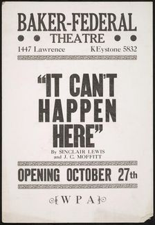 It Can't Happen Here, Denver, 1936. Creator: Unknown