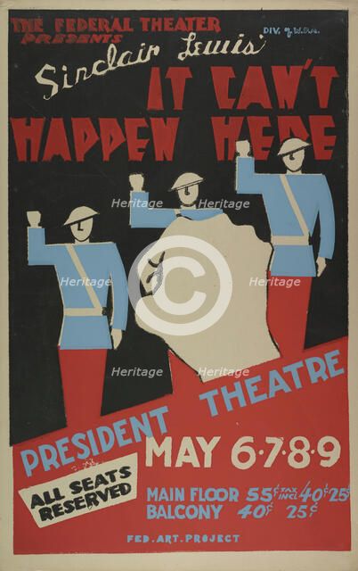 It Can't Happen Here, Des Moines, IA, 1937. Creator: Unknown.