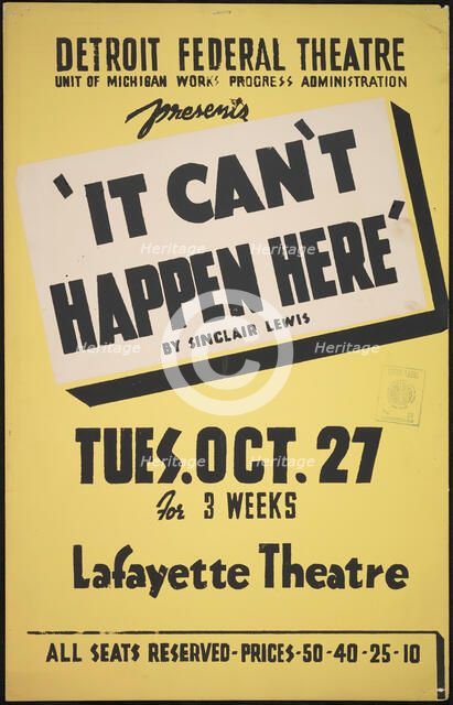 It Can't Happen Here, Detroit, 1936. Creator: Unknown.