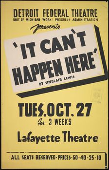 It Can't Happen Here, Detroit, 1936. Creator: Unknown