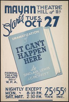 It Can't Happen Here, Los Angeles, 1936. Creator: Unknown