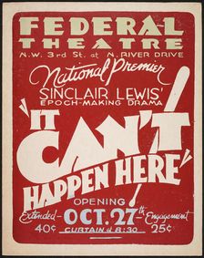 It Can't Happen Here, Miami, FL, 1936. Creator: Unknown