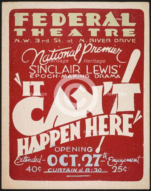 It Can't Happen Here, Miami, FL, 1936. Creator: Unknown.