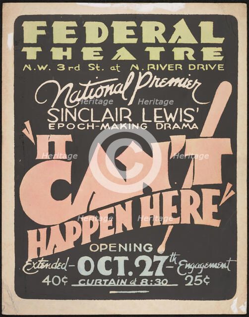 It Can't Happen Here, Miami, FL, 1936. Creator: Unknown.