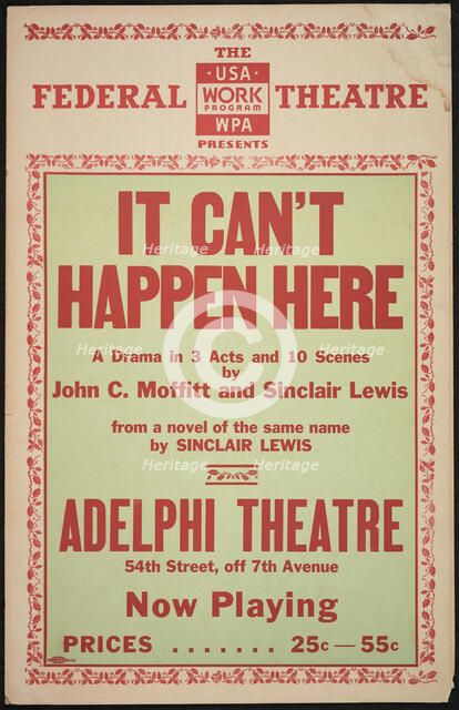 It Can't Happen Here, New York, 1936. Creator: Unknown.