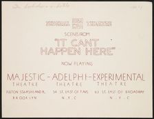 It Can't Happen Here, New York, [1930s]. Creator: Unknown