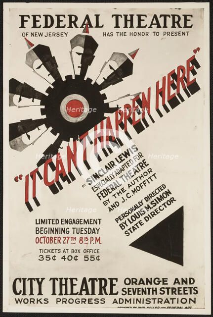 It Can't Happen Here, Newark, NJ, 1936. Creator: Unknown.