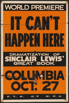 It Can't Happen Here, San Francisco, 1936. Creator: Unknown