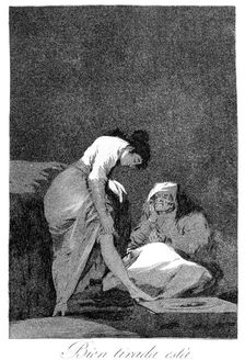 It is nicely stretched 1799. Artist: Francisco Goya