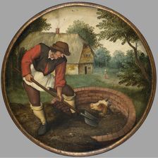 It is too Late to Fill in the Well After the Calf has Drowned, c1590s. Creator: Pieter Brueghel the Younger