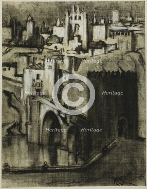 It's Lanes of Palaces Terraced Round the Slope, Toledo, c. 1903. Creator: Joseph J Pennell.