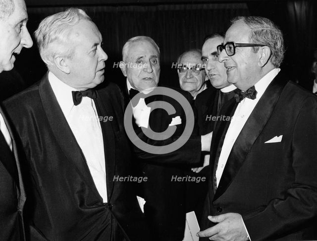 Itzhak Navon (1921- ), President of Israel, with Harold Wilson, Lord Janner and Peter Schnieder. Creator: Unknown.