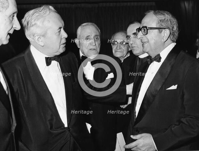 Itzhak Navon (1921- ), President of Israel, with Harold Wilson, Lord Janner and Peter Schnieder. Artist: Unknown
