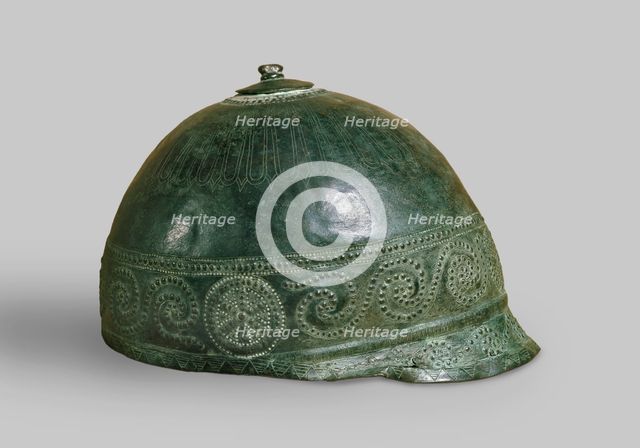 Italo-Celtic bronze helmet, 325-201 BC. Artist: Unknown.