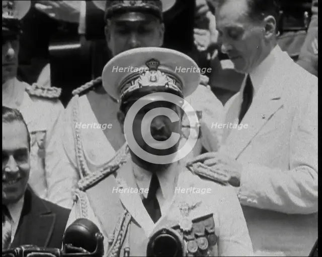 Italo Balbo Giving a Speech, 1930s. Creator: British Pathe Ltd.