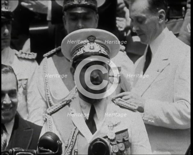 Italo Balbo Giving a Speech, 1930s. Creator: British Pathe Ltd.
