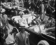 Italo Balbo Sitting in a Car With Others, 1933. Creator: British Pathe Ltd