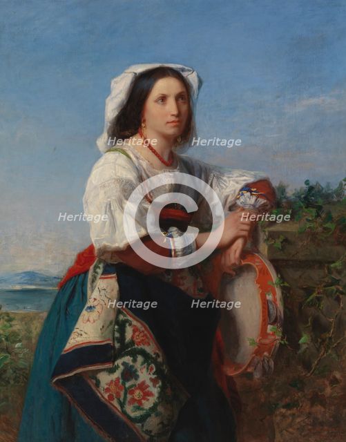 Italian Tambourine Player, 1864. Creator: Erik Johan Lofgren.