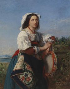 Italian Tambourine Player, 1864. Creator: Erik Johan Lofgren