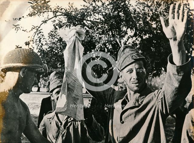 Italian troops surrender in Sicily, July 1943. Creator: Unknown.