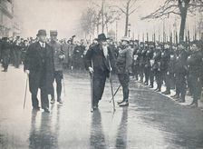 Italian veteran,General Ricciotti Garibaldi, at a review of French recruits in Paris, c1914