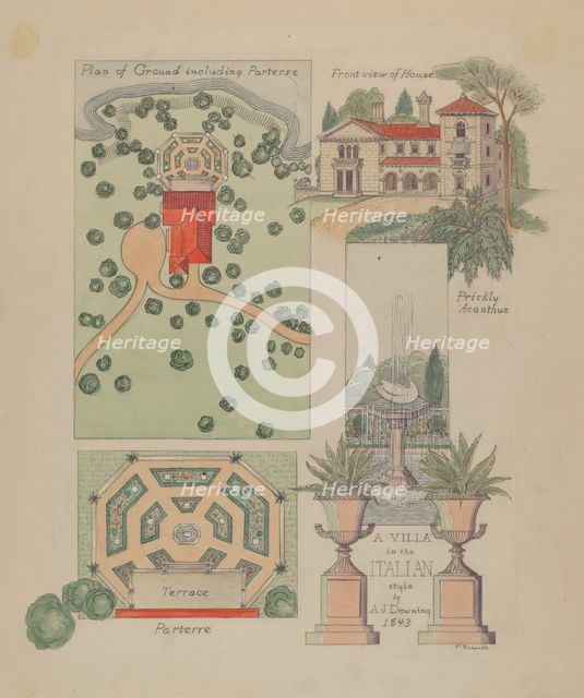 Italian Villa Design, c. 1936. Creator: Virginia Richards.