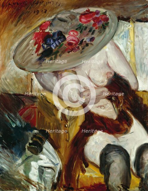 Italian woman in yellow chair, 1912.