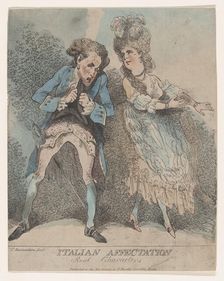 Italian Affectation, Real Characters, 1786-91., 1786-91. Creator: Thomas Rowlandson