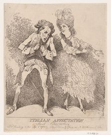 Italian Affectation, Real Characters, September 1, 1780., September 1, 1780. Creator: Thomas Rowlandson