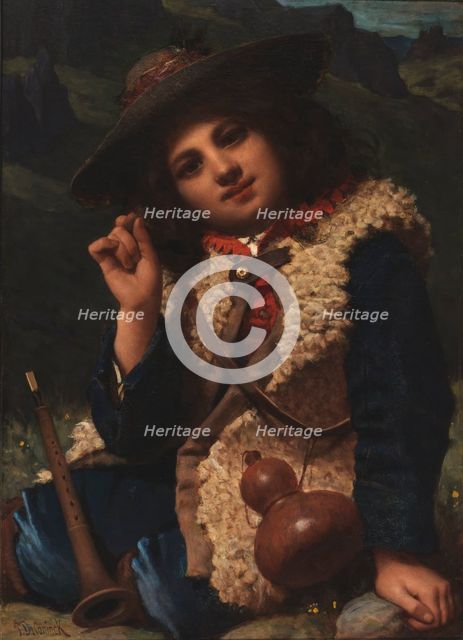 Italian Boy in Sheepskin Jacket, ca. 1855. Creator: Pierre-Louis-Joseph de Coninck.