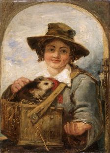 Italian boy with a guinea pig 1836. Creator: William James Muller