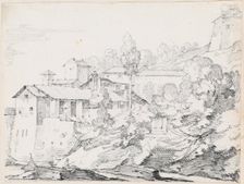 Italian Buildings on a Hillside, 1744/1750. Creator: Joseph-Marie Vien the Elder