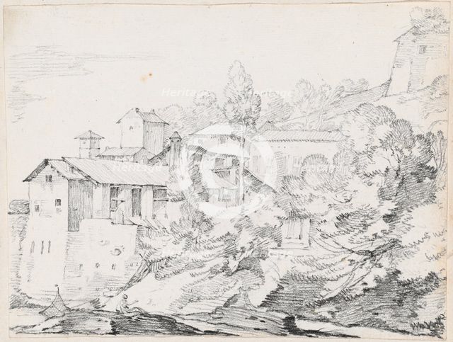 Italian Buildings on a Hillside, 1744/1750. Creator: Joseph-Marie Vien the Elder.