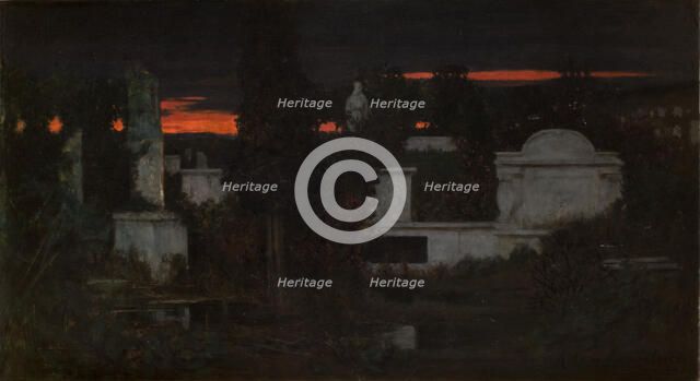 Italian Cemetery at Dusk, 1880. Creator: Adam Chmielowski.